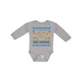 thumbnail image 1 of Inktastic Happy Hanukkah Sweater Style Design with Menorah and Dreidel Boys or Girls Long Sleeve Baby Bodysuit, 1 of 5