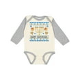 thumbnail image 1 of Inktastic Happy Hanukkah Sweater Style Design with Menorah and Dreidel Boys or Girls Long Sleeve Baby Bodysuit, 1 of 5