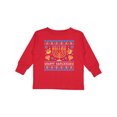 thumbnail image 1 of Inktastic Happy Hanukkah Sweater Style Design with Menorah and Dreidel Boys or Girls Long Sleeve Toddler T-Shirt, 1 of 5