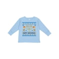 thumbnail image 1 of Inktastic Happy Hanukkah Sweater Style Design with Menorah and Dreidel Boys or Girls Long Sleeve Toddler T-Shirt, 1 of 5