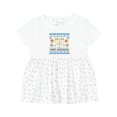 thumbnail image 1 of Inktastic Happy Hanukkah Sweater Style Design with Menorah and Dreidel Girls Baby Dress, 1 of 5