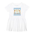 thumbnail image 1 of Inktastic Happy Hanukkah Sweater Style Design with Menorah and Dreidel Girls Baby Dress, 1 of 5