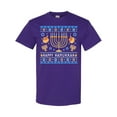 thumbnail image 1 of Inktastic Happy Hanukkah Sweater Style Design with Menorah and Dreidel T-Shirt, 1 of 5