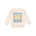 thumbnail image 1 of Inktastic Happy Hanukkah Sweater Style Design with Menorah and Dreidel Toddler Sweatshirt, 1 of 4