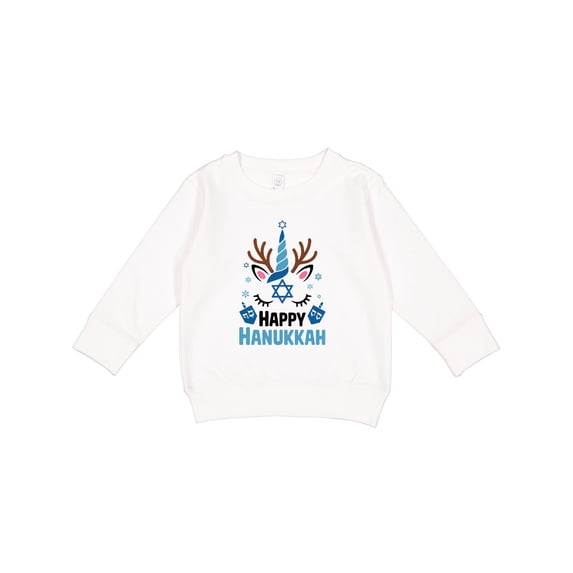 Inktastic Happy Hanukkah Unicorn Toddler Sweatshirt