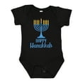 thumbnail image 1 of Inktastic Happy Hanukkah with Blue Menorah Boys or Girls Baby Bodysuit, 1 of 5