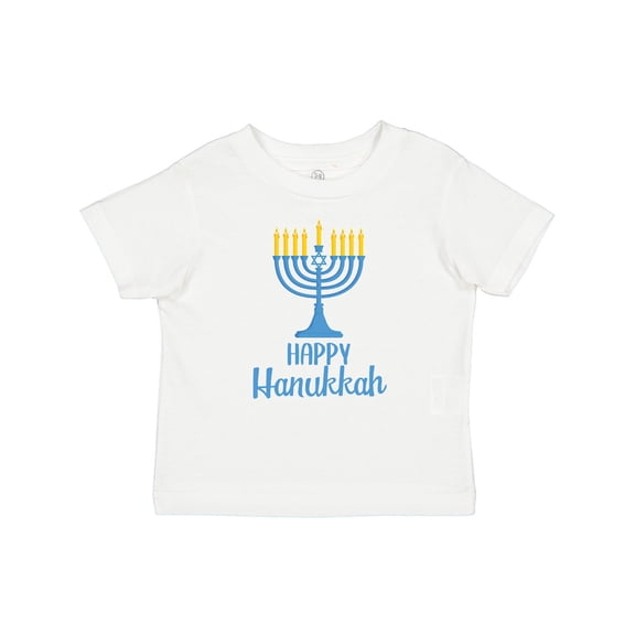 Inktastic Happy Hanukkah with Blue Menorah Boys or Girls Baby T-Shirt