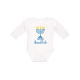thumbnail image 1 of Inktastic Happy Hanukkah with Blue Menorah Boys or Girls Long Sleeve Baby Bodysuit, 1 of 5