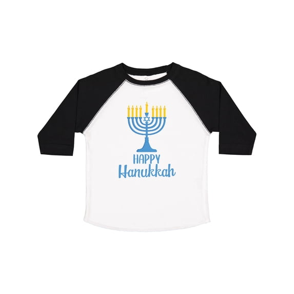 Inktastic Happy Hanukkah with Blue Menorah Boys or Girls Toddler T-Shirt