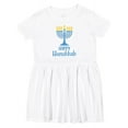 thumbnail image 1 of Inktastic Happy Hanukkah with Blue Menorah Girls Toddler Dress, 1 of 5
