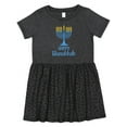 thumbnail image 1 of Inktastic Happy Hanukkah with Blue Menorah Girls Toddler Dress, 1 of 5