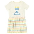 thumbnail image 1 of Inktastic Happy Hanukkah with Blue Menorah Girls Toddler Dress, 1 of 5