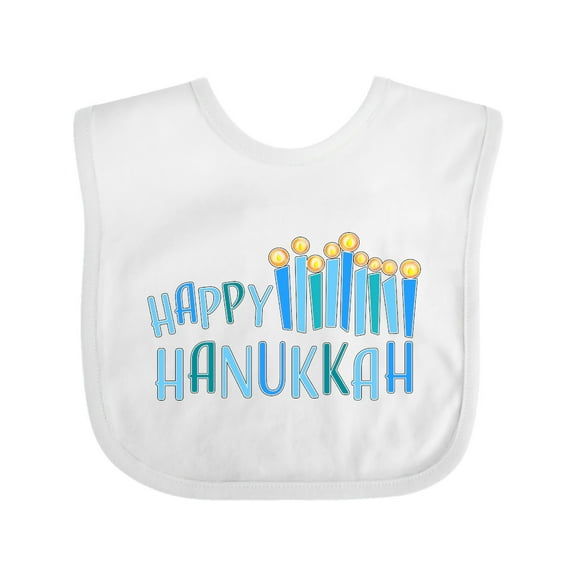Inktastic Happy Hanukkah with Candles Boys or Girls Baby Bib