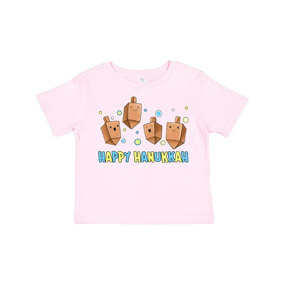 Inktastic Happy Hanukkah with Cute Dreidels Boys or Girls Toddler T-Shirt