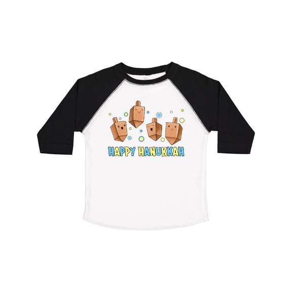 Inktastic Happy Hanukkah with Cute Dreidels Boys or Girls Toddler T-Shirt