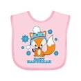 thumbnail image 1 of Inktastic Happy Hanukkah with Fox and Snowflakes Boys or Girls Baby Bib, 1 of 4