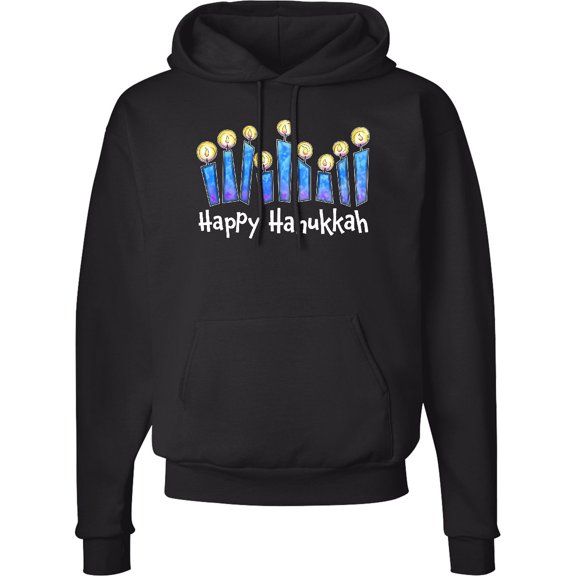 Inktastic Happy Hanukkah with Lit Candles Adult Hoodie Sweatshirt