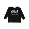 thumbnail image 1 of Inktastic Happy Hanukkah with Lit Candles Boys or Girls Long Sleeve Toddler T-Shirt, 1 of 5
