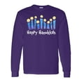 thumbnail image 1 of Inktastic Happy Hanukkah with Lit Candles Long Sleeve T-Shirt, 1 of 5