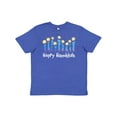 thumbnail image 1 of Inktastic Happy Hanukkah with Lit Candles Youth T-Shirt, 1 of 5