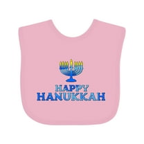 Inktastic Happy Hanukkah with Menorah Boys or Girls Baby Bib
