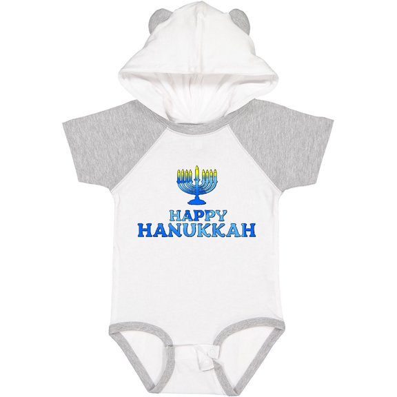 Inktastic Happy Hanukkah with Menorah Boys or Girls Baby Bodysuit