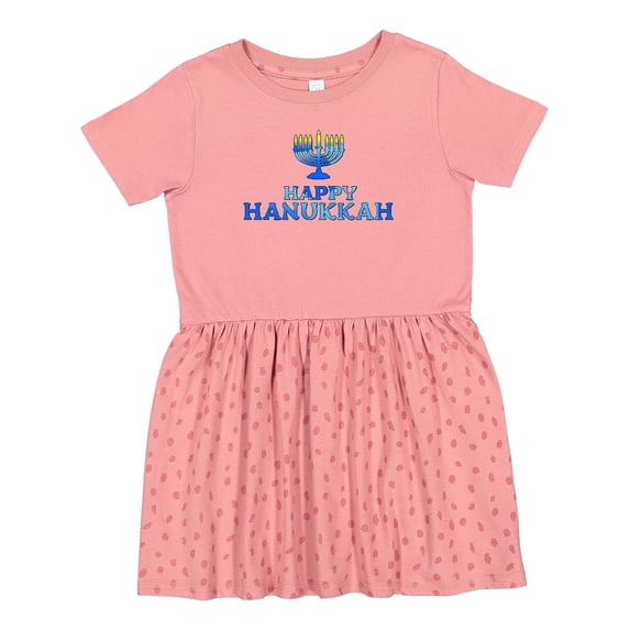 Inktastic Happy Hanukkah with Menorah Girls Toddler Dress