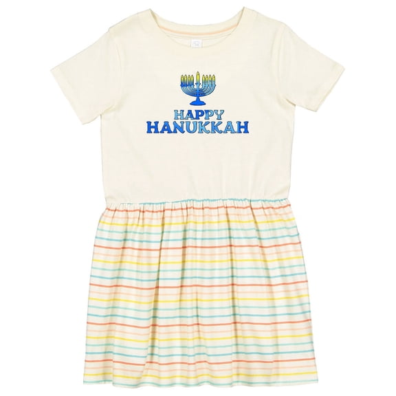 Inktastic Happy Hanukkah with Menorah Girls Toddler Dress