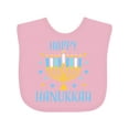 thumbnail image 1 of Inktastic Happy Hanukkah with Menorah and Stars Boys or Girls Baby Bib, 1 of 4