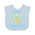 thumbnail image 1 of Inktastic Happy Hanukkah with Menorah and Stars Boys or Girls Baby Bib, 1 of 4