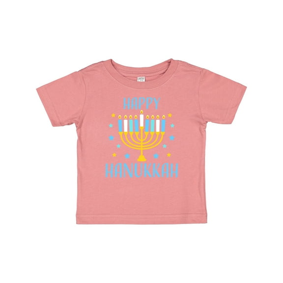 Inktastic Happy Hanukkah with Menorah and Stars Boys or Girls Baby T-Shirt