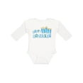 thumbnail image 1 of Inktastic Happy Hanukkah with candles Boys or Girls Long Sleeve Baby Bodysuit, 1 of 5