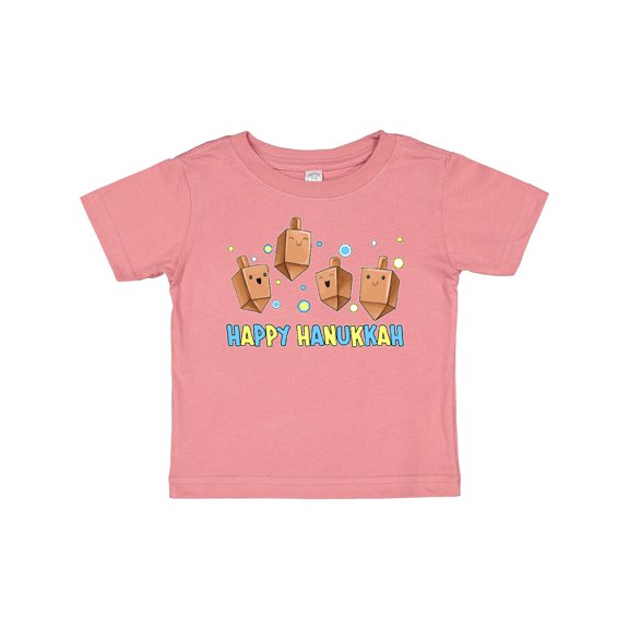 Inktastic Happy Hanukkah with cute dreidels Boys or Girls Baby T-Shirt