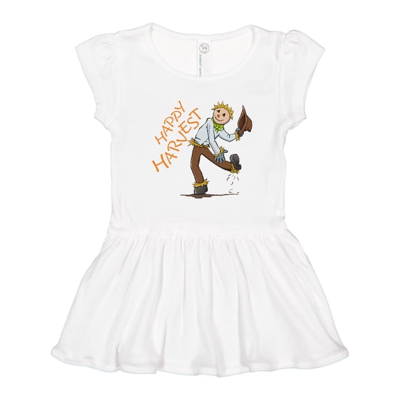 Inktastic Happy Harvest Scarecrow Girls Toddler Dress