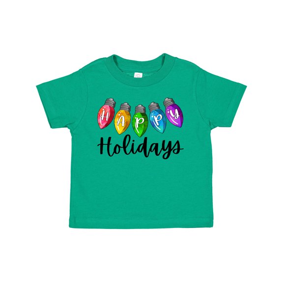 Inktastic Happy Holidays Rainbow Christmas Lights Boys or Girls Toddler T-Shirt