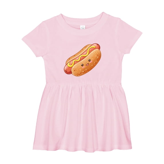 Inktastic Happy Kawaii Hot Dog Girls Baby Dress