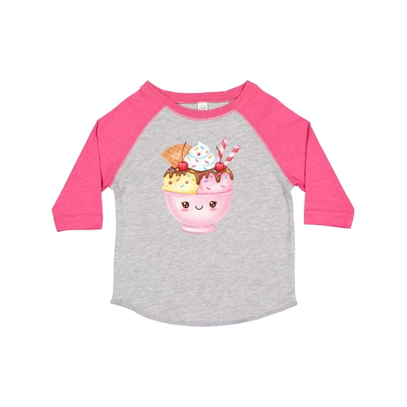 Inktastic Happy Kawaii Ice Cream Sundae Boys or Girls Toddler T-Shirt