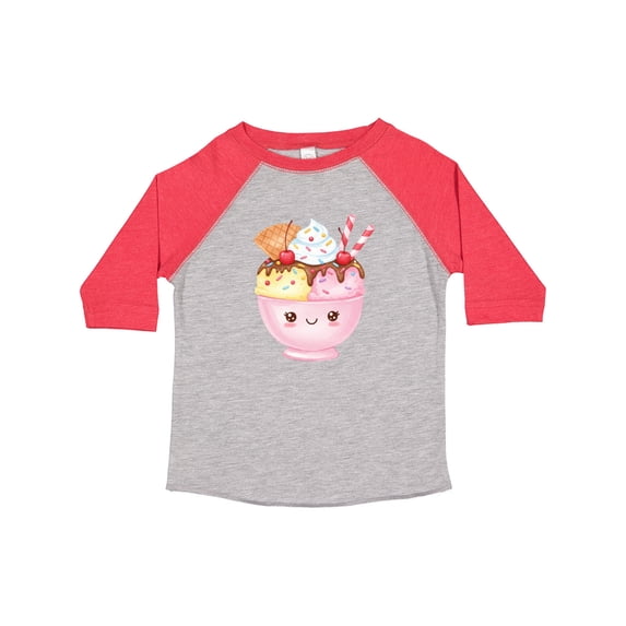 Inktastic Happy Kawaii Ice Cream Sundae Boys or Girls Toddler T-Shirt