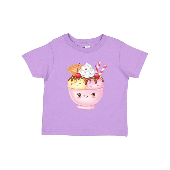 Inktastic Happy Kawaii Ice Cream Sundae Boys or Girls Toddler T-Shirt