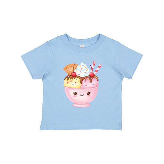 Inktastic Happy Kawaii Ice Cream Sundae Boys or Girls Toddler T-Shirt