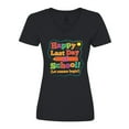 thumbnail image 1 of Inktastic Happy Last Day of School Women's V-Neck T-Shirt, 1 of 5