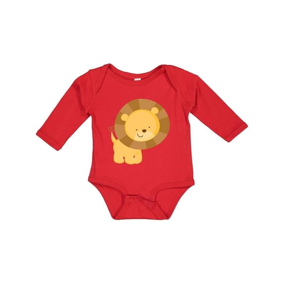 Inktastic Happy Lion Boys or Girls Long Sleeve Baby Bodysuit