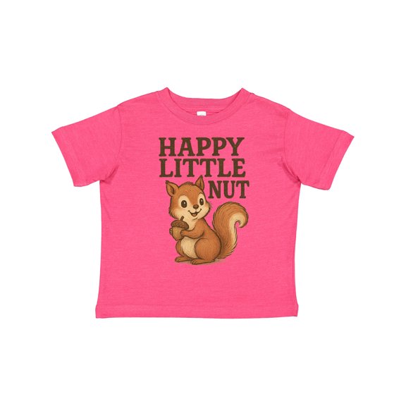 Inktastic Happy Little Nut Squirrel Cartoon Cute Graphic Boys or Girls Toddler T-Shirt