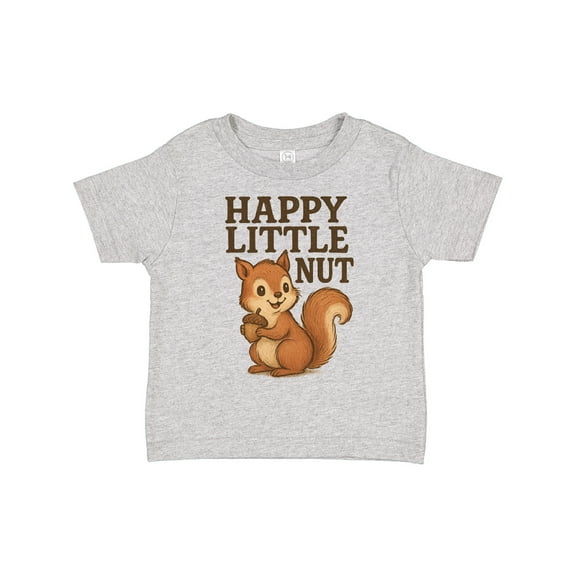 Inktastic Happy Little Nut Squirrel Cartoon Cute Graphic Boys or Girls Toddler T-Shirt