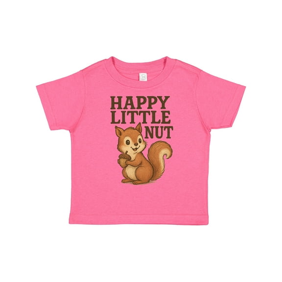 Inktastic Happy Little Nut Squirrel Cartoon Cute Graphic Boys or Girls Toddler T-Shirt