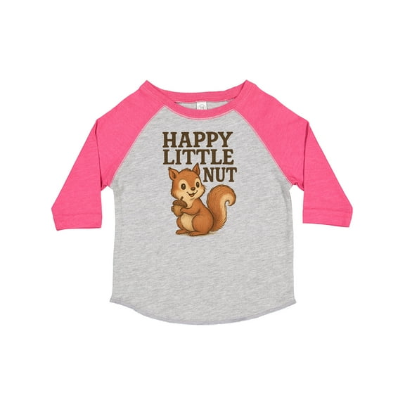 Inktastic Happy Little Nut Squirrel Cartoon Cute Graphic Boys or Girls Toddler T-Shirt
