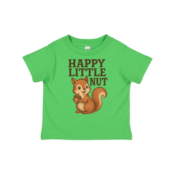 Inktastic Happy Little Nut Squirrel Cartoon Cute Graphic Boys or Girls Toddler T-Shirt