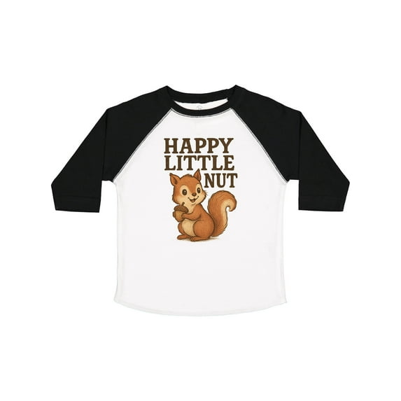 Inktastic Happy Little Nut Squirrel Cartoon Cute Graphic Boys or Girls Toddler T-Shirt