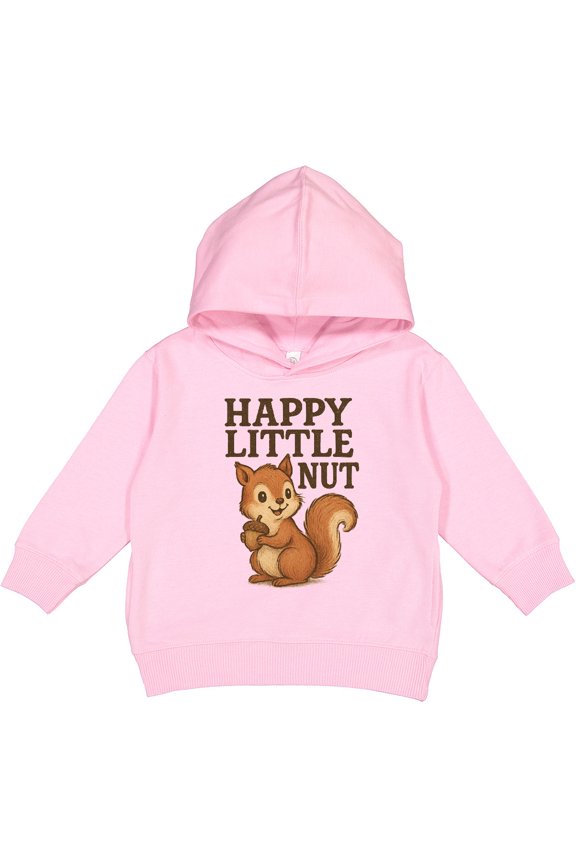 Happy Little Nut Squirrel Cartoon Cute Graphic Toddler Hoodie