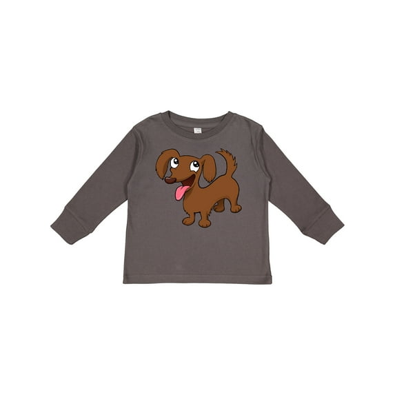 Inktastic Happy Long-Haired Dachshund Boys or Girls Long Sleeve Toddler T-Shirt